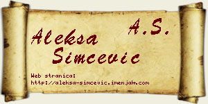 Aleksa Simčević vizit kartica